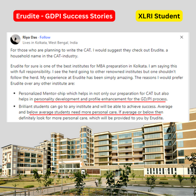 Erudite Students converts top XLRI with GDPI for CAT Training Program