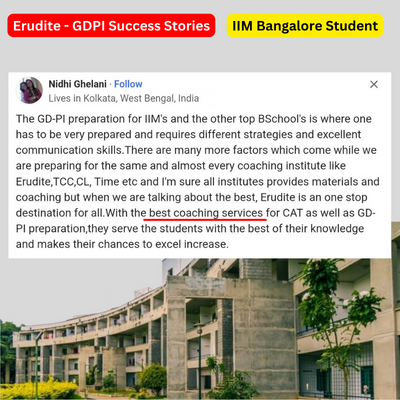 Erudite Student Secures IIM Bangalore Admission after CAT GDPI Preparation